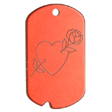 Rose Heart Military Dog Tag