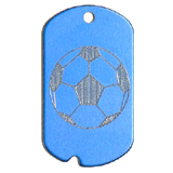 Aluminum&nbsp;Blue&nbsp;Soccer GI Dog Tag