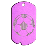 Aluminum&nbsp;Purple&nbsp;Soccer GI Dog Tag