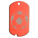 Aluminum&nbsp;Red&nbsp;Soccer GI Dog Tag