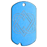 Aluminum&nbsp;Blue&nbsp;Double Hearts GI Dog Tag