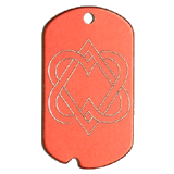 Aluminum&nbsp;Red&nbsp;Double Hearts GI Dog Tag