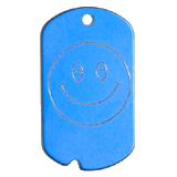 Aluminum&nbsp;Blue&nbsp;Smiley GI Dog Tag
