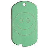 Aluminum&nbsp;Green&nbsp;Smiley GI Dog Tag