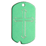 Aluminum&nbsp;Green&nbsp;Cross GI Dog Tag