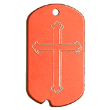 Aluminum&nbsp;Red -&nbsp;Cross Military Dog Tag