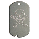 Aluminum&nbsp;Black&nbsp;Skull GI Dog Tag