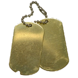 Brass&nbsp;2pc Set GI Dog Tag